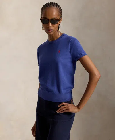 Polo Ralph Lauren Women's Short-sleeve Crewneck Sweater In Blue
