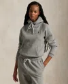 Polo Ralph Lauren Grey Hoodie With Drawstring Hood And Pony Embroidery On The Front In Cotton Blend Woman In Dark Vintage Heather