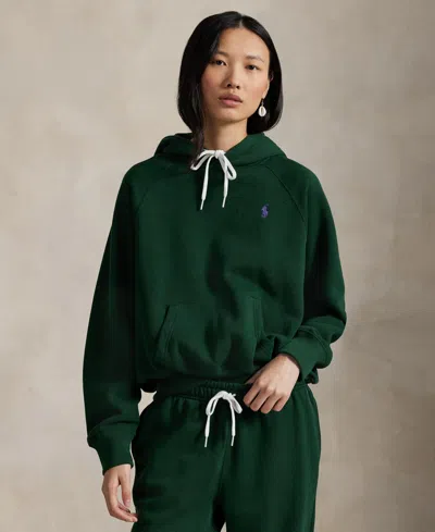 Polo Ralph Lauren Women's Shrunken-fit Fleece Hoodie In Green