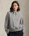 Polo Ralph Lauren Grey Hoodie With Drawstring Hood And Pony Embroidery On The Front