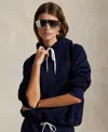 Polo Ralph Lauren Shrunken Fit Fleece Hoodie In Blue