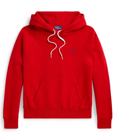 Polo Ralph Lauren Women's Shrunken Fit Fleece Hoodie Sweatshirt In Very Red