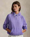 Polo Ralph Lauren Women's Shrunken Fit Lightweight Fleece Hoodie Sweatshirt