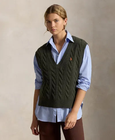 Polo Ralph Lauren Women's Sleeveless V-neck Sweater Vest In Green