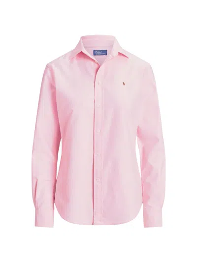 Polo Ralph Lauren Women's Slim-fit Cotton Oxford Shirt In Pink