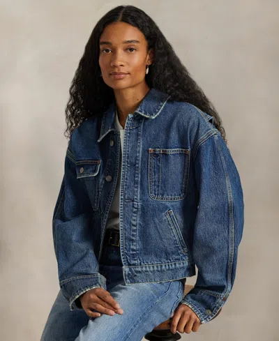 Polo Ralph Lauren Women's Spread Collar Denim Jacket In Blue