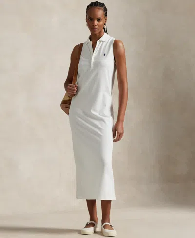 Polo Ralph Lauren Women's Stretch-cotton Sleeveless Polo Dress In White