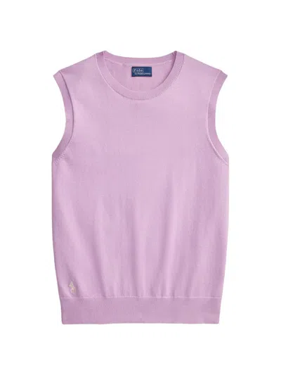 Polo Ralph Lauren Women's Stretch Cotton-nylon Sweater Vest In Pink