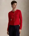 Polo Ralph Lauren Classic Button-down Cardigan With Subtle Logo In Red