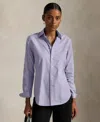 Polo Ralph Lauren Women's Stretch Slim Fit Cotton Shirt In Blue