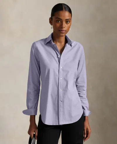 Polo Ralph Lauren Women's Stretch Slim Fit Cotton Shirt In Blue