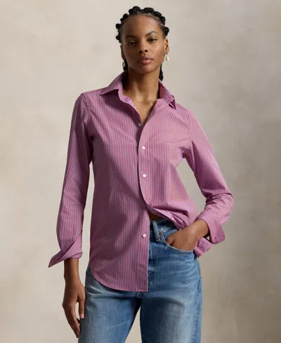 Polo Ralph Lauren Women's Stretch Slim Fit Cotton Shirt In Pink