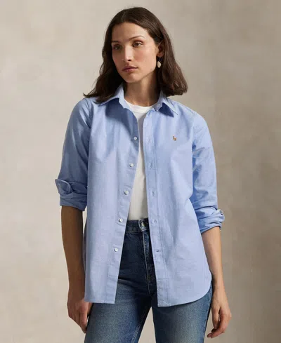 Polo Ralph Lauren Women's Stretch Slim Fit Oxford Shirt In Blue
