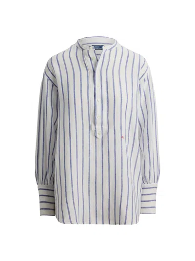Polo Ralph Lauren Women's Striped Linen Shirt In White