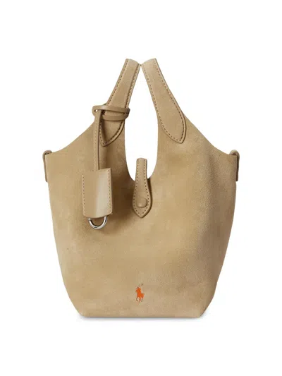 Polo Ralph Lauren Women's Suede Convertible Tote Bag In Brown
