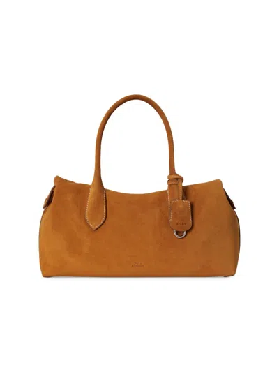 Polo Ralph Lauren Women's Suede Satchel Shoulder Bag In Turmeric