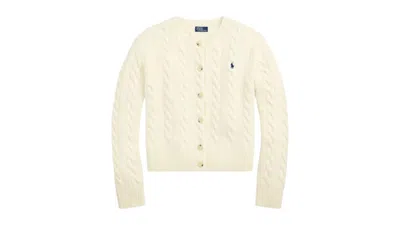Pre-owned Polo Ralph Lauren Women's Sweater Cardigan In Authentic Cream In White