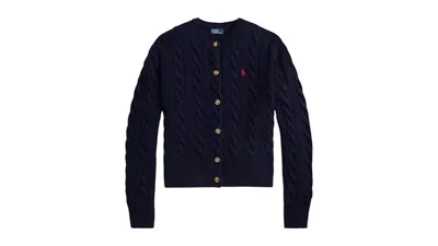 Pre-owned Polo Ralph Lauren Women's Sweater Cardigan In Hunter Navy Blue
