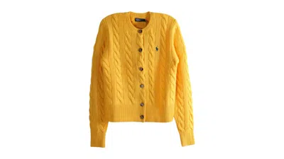 Pre-owned Polo Ralph Lauren Women's Sweater Cardigan In Mustard Yellow