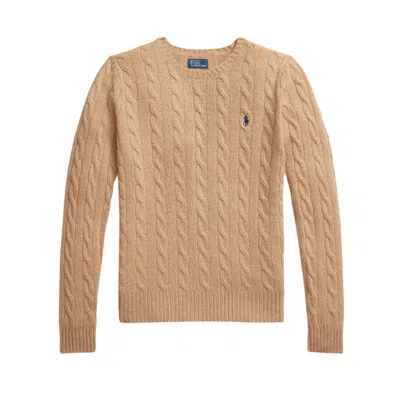 Polo Ralph Lauren Women's Sweaters Ralph Lauren - Julianna-long Sleeve-pullover - Beige In Brown