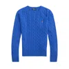 Polo Ralph Lauren Cobalt Blue Cable-knit Sweater In Wool And Cashmere In Blue