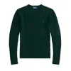 Polo Ralph Lauren Julianna Green Sweater With Round Neck And Pony Embroidery On The Front In Wool And Cashmere Woman In Green