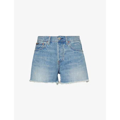 Polo Ralph Lauren Womens Syd Wash Mid-rise Straight-leg Denim Shorts