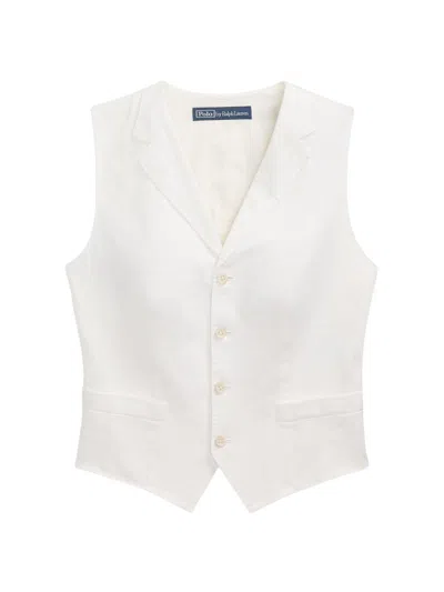 Polo Ralph Lauren Women's Tailored Linen-cotton Vest In Neutral