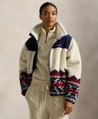 Polo Ralph Lauren Women's Team Usa Full-zip Jacket In White