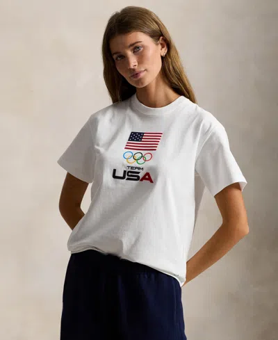 Polo Ralph Lauren Women's Team Usa Short-sleeve T-shirt In White