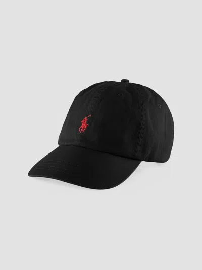 Polo Ralph Lauren Six-panel Embroidered Ventilation Hat With Unique Design In Black