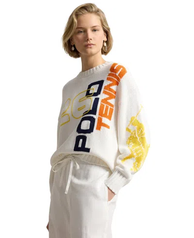Polo Ralph Lauren Women's Us Open Graphic Logo Cotton Sweater In Multi