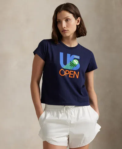 Polo Ralph Lauren Women's Us Open Graphic Logo Jersey T-shirt In Blue