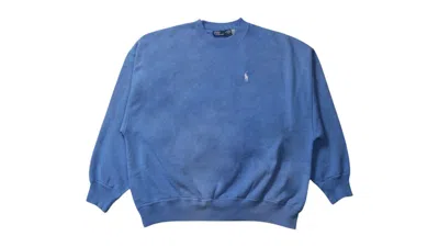 Pre-owned Polo Ralph Lauren Women's Vintage Fleece Sweatshirt In Summer Blue