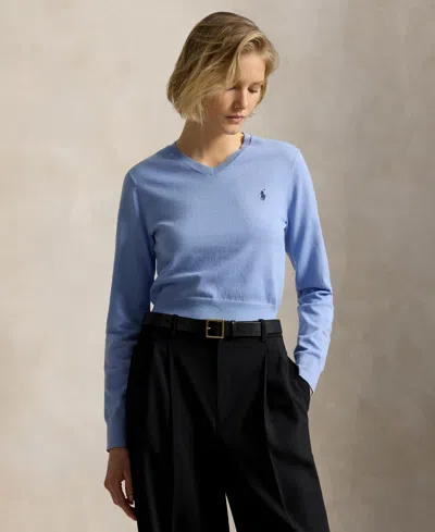 Polo Ralph Lauren Women's V-neck Pull-on Sweater In Blue