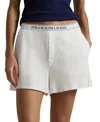 Polo Ralph Lauren Women's Waffle Pull-on Boxer Shorts In White