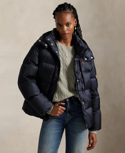 Polo Ralph Lauren Women's Water-resistant Long Sleeve Quilt Jacket In Blue