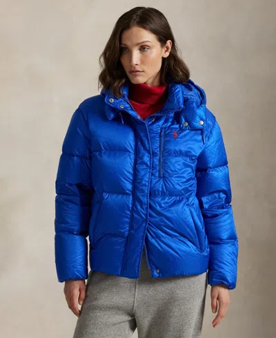 Polo Ralph Lauren Women's Water-resistant Long Sleeve Quilt Jacket In Blue