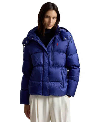 Polo Ralph Lauren Women's Water-resistant Long Sleeve Quilt Jacket In Charter Blue