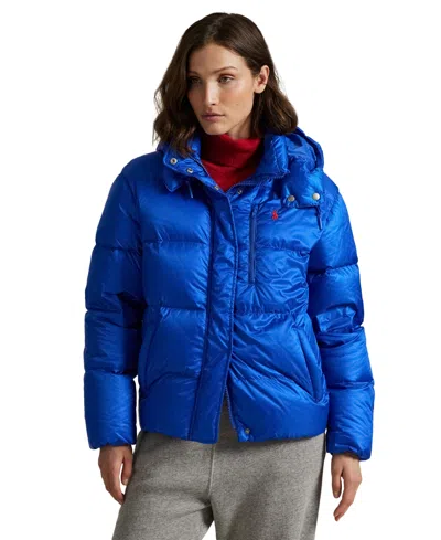 Polo Ralph Lauren Women's Water-resistant Long-sleeve Quilt Jacket In New Iris Blue