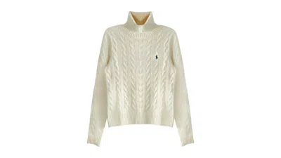 Pre-owned Polo Ralph Lauren Women's Wool Cashmere Long Sleeve Pullover In Authentic Cream In White