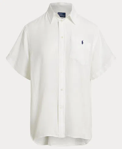 Polo Ralph Lauren Women's Woven Short-sleeve Collared Top In White
