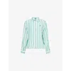 Polo Ralph Lauren Striped Button-up Shirt In 4567b Green/white