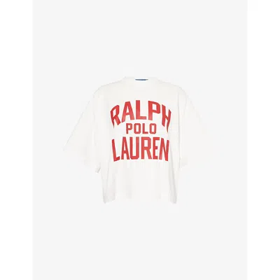 Polo Ralph Lauren Womens Logo-print Relaxed Cotton-jersey T-shirt Antique White
