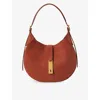 Polo Ralph Lauren Womens Polo Id Small Suede Shoulder Bag Auburn In Brown