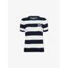 Polo Ralph Lauren Striped Cable-knit Sweater In Aviator Navy White