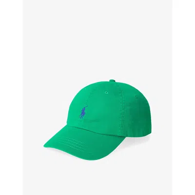 Polo Ralph Lauren Womens Billard Green The Iconic Logo-embroidered Cotton Baseball Cap