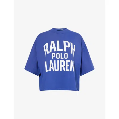 Polo Ralph Lauren Womens Logo-print Relaxed Cotton-jersey T-shirt Bright Navy