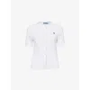 Polo Ralph Lauren Womens White Cable-knit Short-sleeves Cotton Cardigan In White