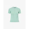 Polo Ralph Lauren Womens Cable-knit Short-sleeves Cotton Jumper Celadon Xs In Celadon